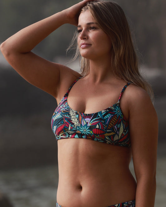 Red Paisley - Active Bikini Top