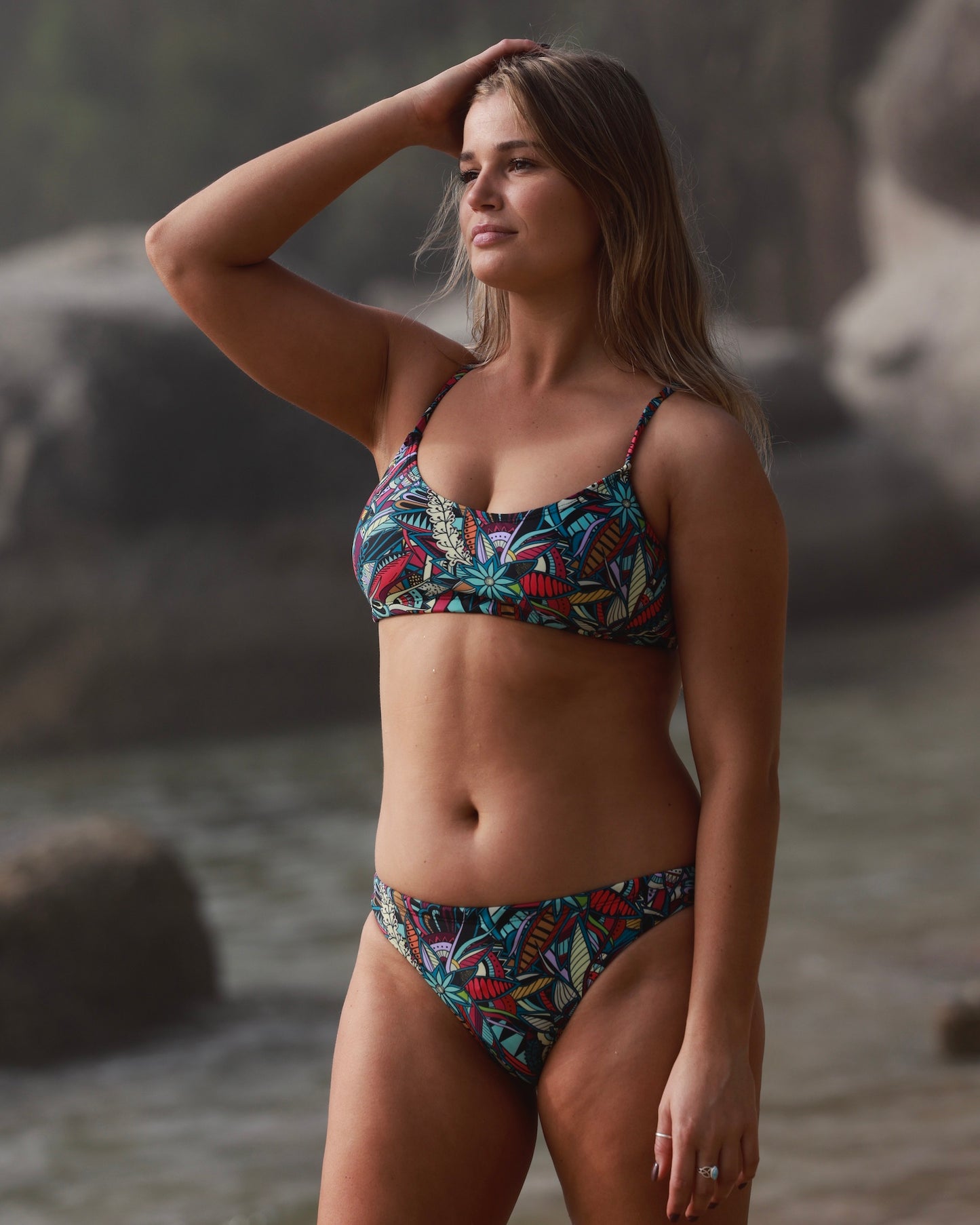 Red Paisley - Active Bikini Bottoms